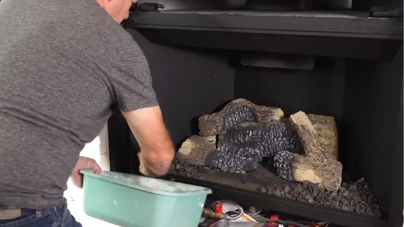 Gas fireplace venting path draft test