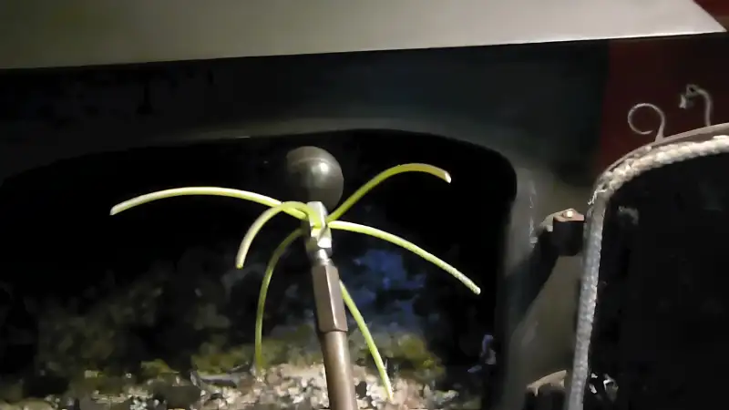 Wood stove connector pipe creosote cleaning